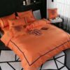 Hermes Logo Orange Duvet Cover Bedding Set