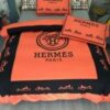 Hermes Orange Black Bedding Set