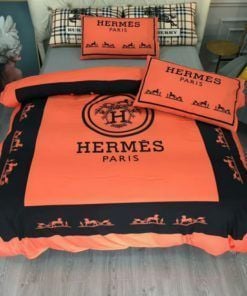 Hermes Orange Black Bedding Set