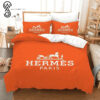 Hermes Orange Logo Full Print Bedding Set