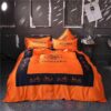 Hermes Orange-Navy Inspired Bedding Set