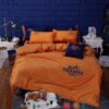 Hermes Orange Navy Logo Duvet Cover Bedding Set