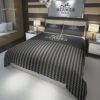 Hermes Paris Black Logo All Over Print Bedding Set