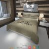 Hermes Paris Black Logo Light Brown Duvet Cover Bedding Set