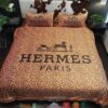 Hermes Paris Leopard Pattern Duvet Cover Bedding Set