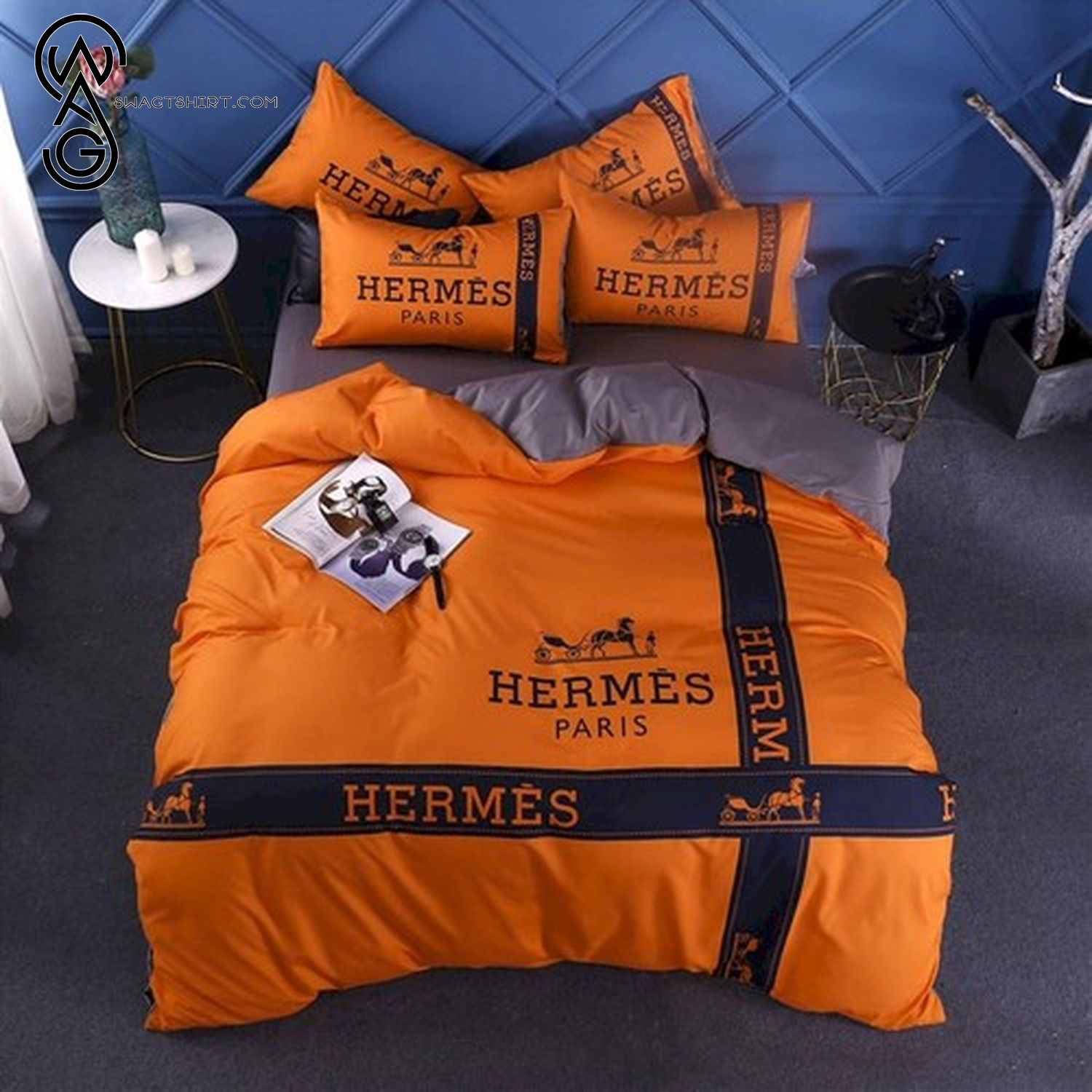 Hermes Paris Monogram Full Print Bedding Set Hermes Paris Monogram Full Print Bedding Set