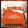 Hermes Paris Orange Quilt Bedding Set
