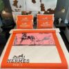Hermes Paris Pink-Cream Orange Inspired Bedding Set