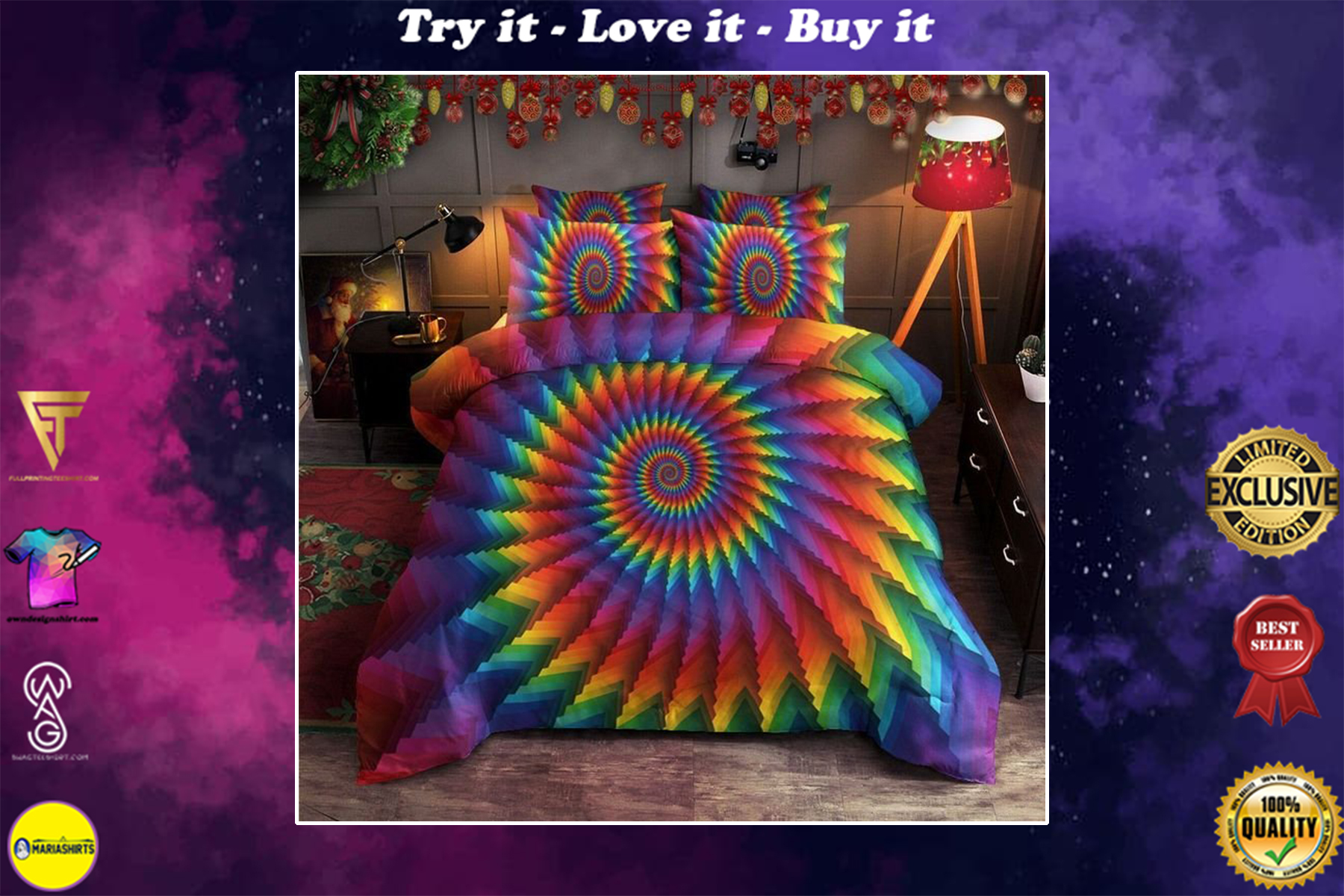 Hippie Tie Dye Bedding Set Hippie Tie Dye Bedding Set