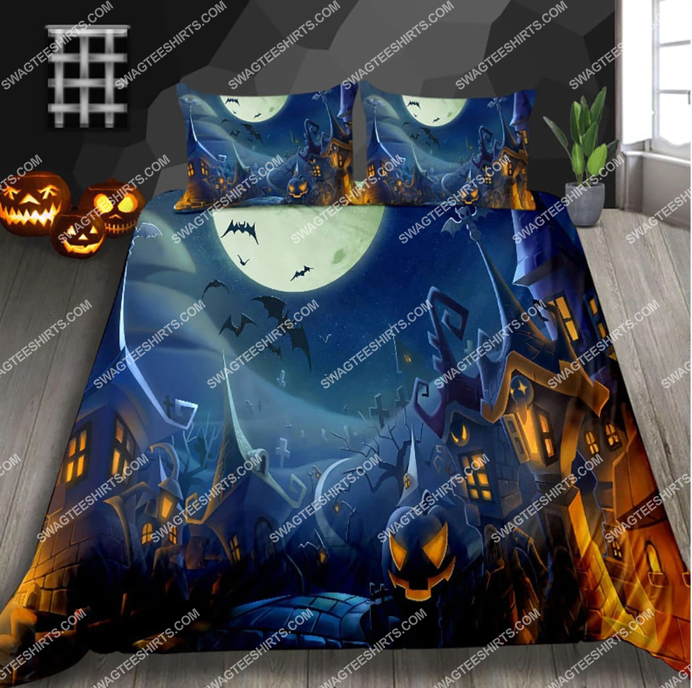 Horror Kingdom And Halloween Night Full Printing Bedding Set Horror Kingdom And Halloween Night Full Printing Bedding Set