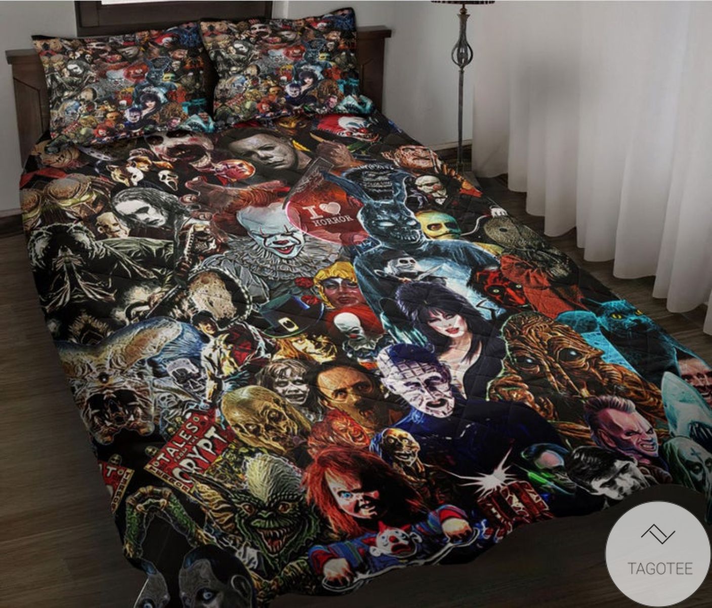 Horror Movie Character Faces Quilt Bedding Set Horror Movie Character Faces Quilt Bedding Set