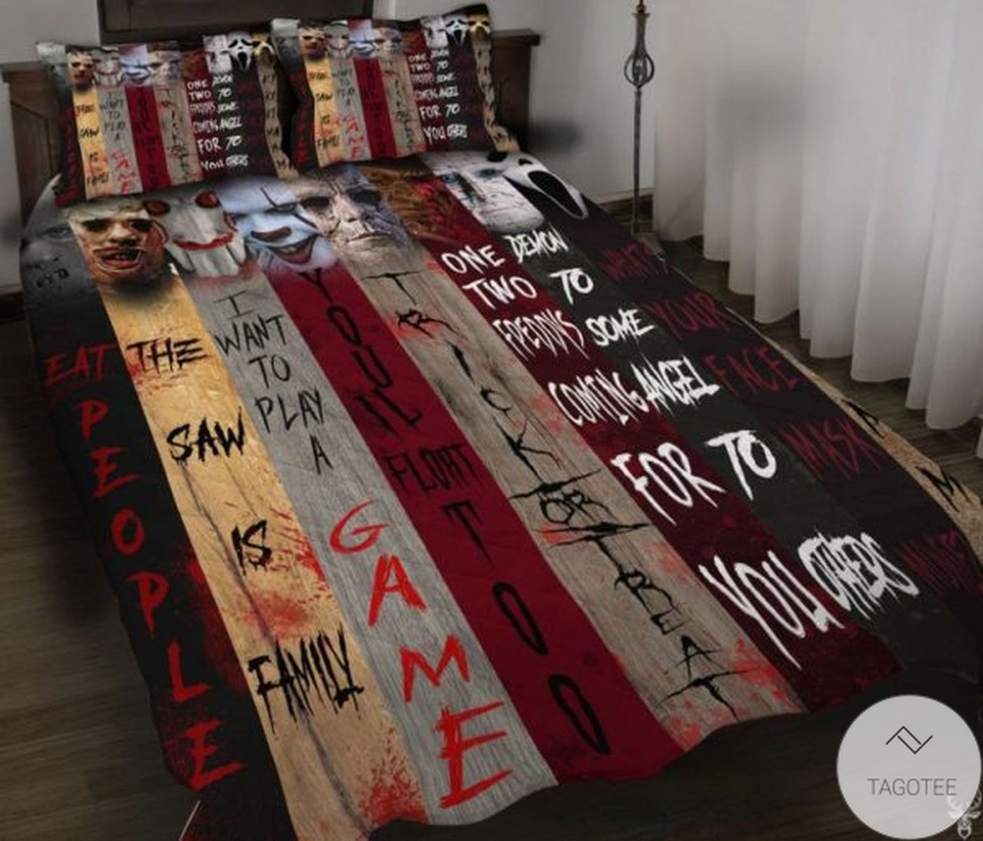 Horror Movie Quotes Eat People The Saw Is Family Bedding Set Horror Movie Quotes Eat People The Saw Is Family Bedding Set