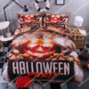 Horror Pumpkins And Halloween Party Full Printing Bedding Set
