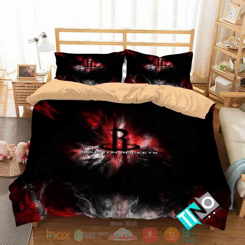 Houston Rockets Nba Logo Bedding Set Houston Rockets Nba Logo Bedding Set