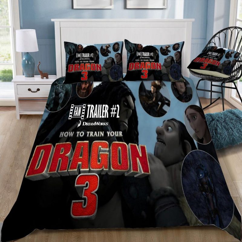 How To Train Your Dragon 3 Duvet Cover and Pillowcase Set Bedding Set 340 How To Train Your Dragon 3 Duvet Cover and Pillowcase Set Bedding Set 340