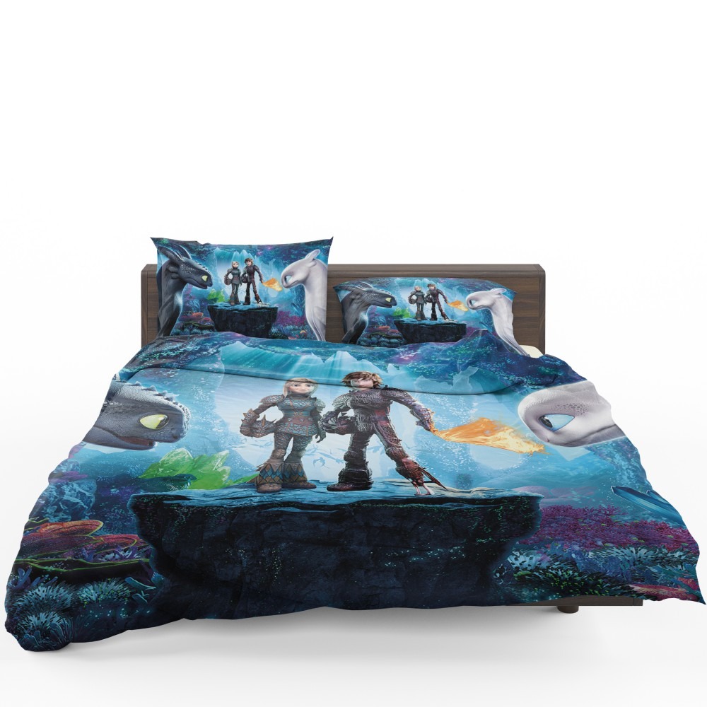 How to Train Your Dragon The Hidden World Movie Astrid Hiccup Toothless White Night Fury Bedding Set How to Train Your Dragon The Hidden World Movie Astrid Hiccup Toothless White Night Fury Bedding Set