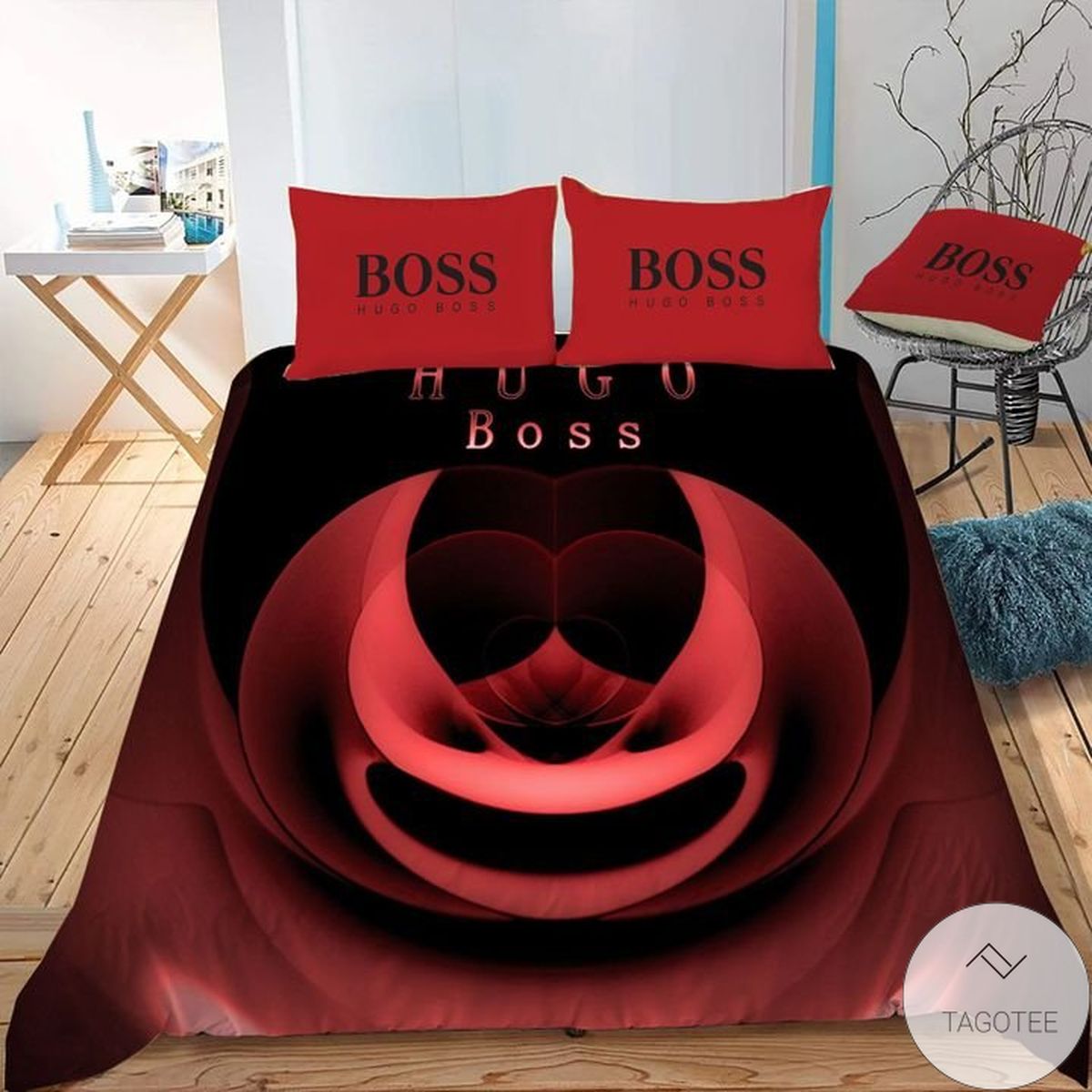 Hugo Boss Logo Red Bedding Set Hugo Boss Logo Red Bedding Set