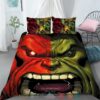 Hulk Graphic Red Green Bedding Set