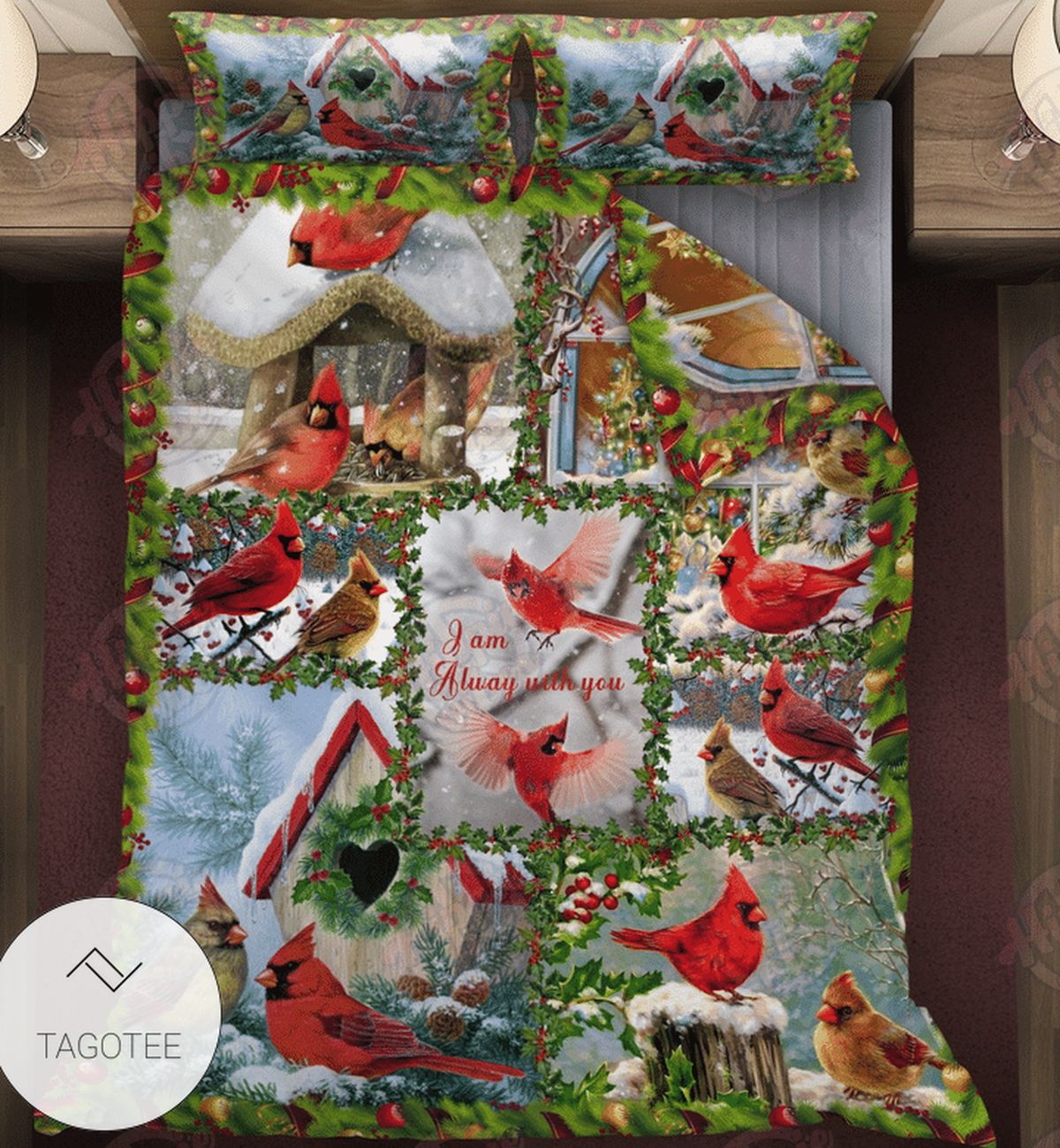 I Am Always With You Christmas Cardinals Bedding Set I Am Always With You Christmas Cardinals Bedding Set