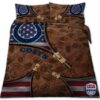 Indianapolis Colts Nfl American Flag Leather Pattern Bedding Set