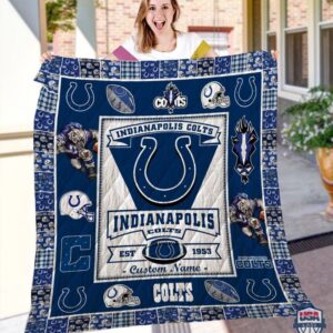 Indianapolis Colts Nfl Logo History Personalized Bedding Set
