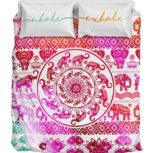 Inhale Exhale Colorful Duver Duvet Cover and Pillowcase Set Bedding Set