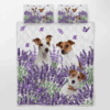 Jack Russell Lavender Quilt Bedding Set