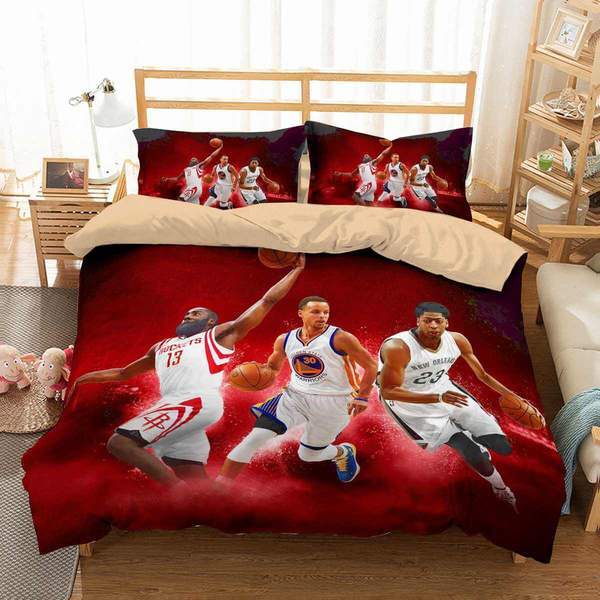 James Harden Stephen Curry Anthony Davis Duvet Cover and Pillowcase Set Bedding Set James Harden Stephen Curry Anthony Davis Duvet Cover and Pillowcase Set Bedding Set