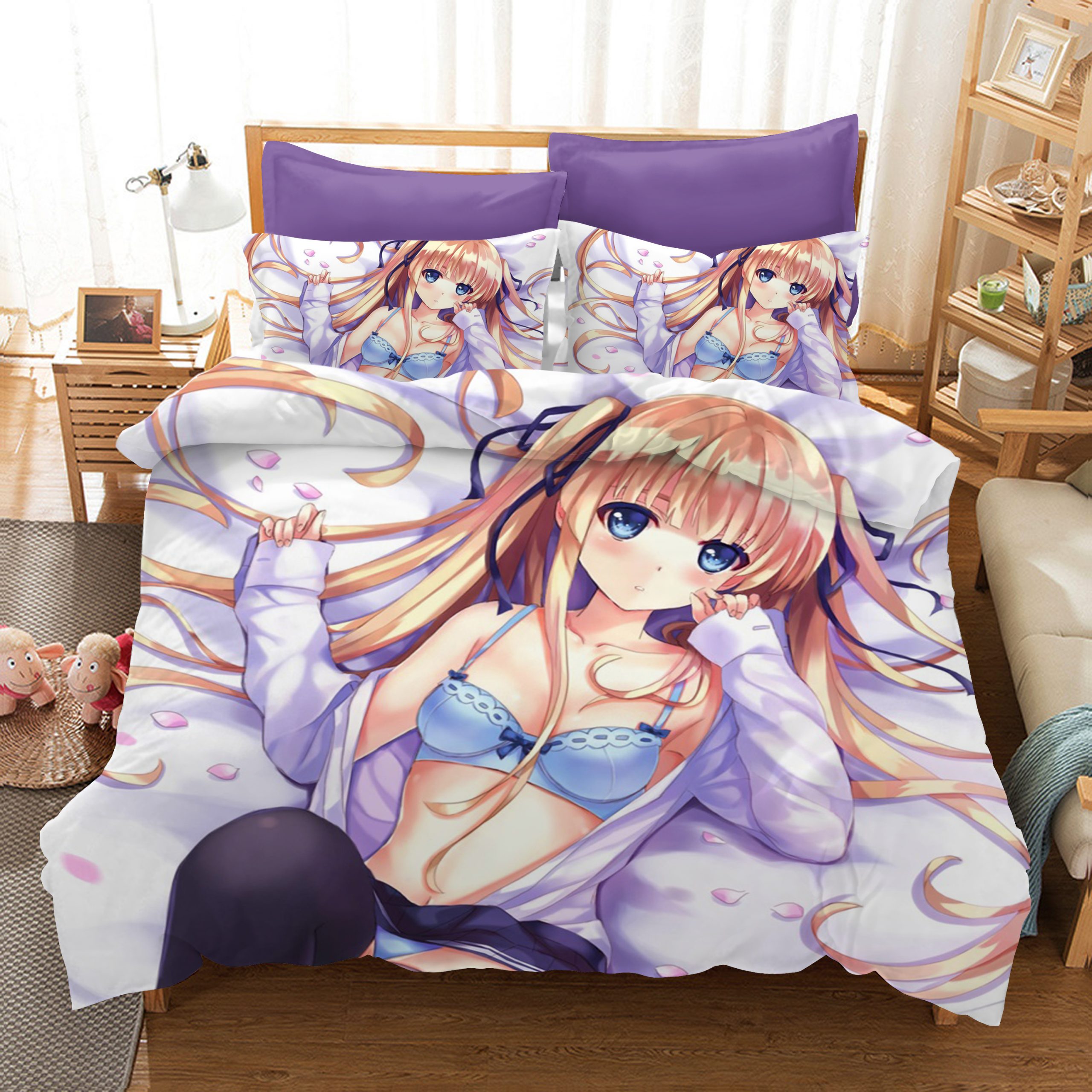 Japanese Cartoon Girl 6 Duvet Cover and Pillowcase Set Bedding Set Japanese Cartoon Girl 6 Duvet Cover and Pillowcase Set Bedding Set