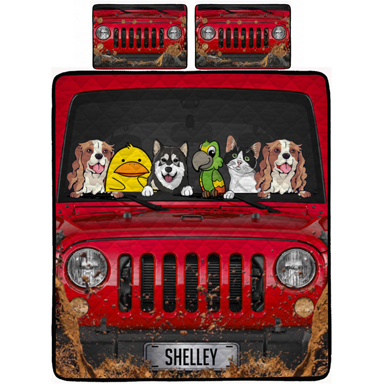 Jeep-Wrangler-Pet-Dog-Cat-Parrot-Rabbit-Personalized-Bedding-Set-1