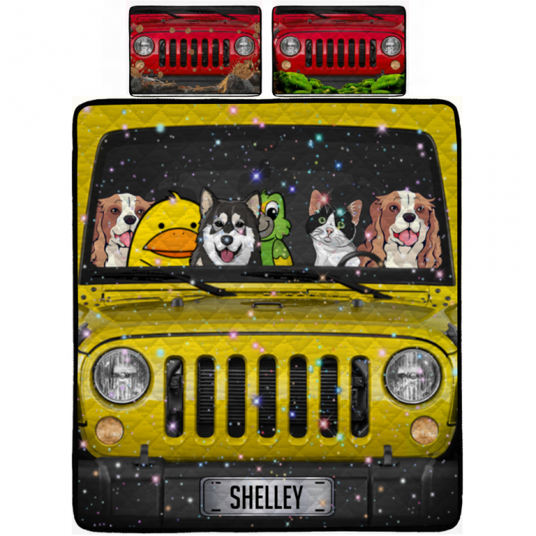 Jeep-Wrangler-Pet-Dog-Cat-Parrot-Rabbit-Personalized-Bedding-Set-1