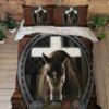 Jesus And Black Horse Bedding Set