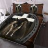 Jesus Cross Black Horse Horseshoe Quilt Bedding Set