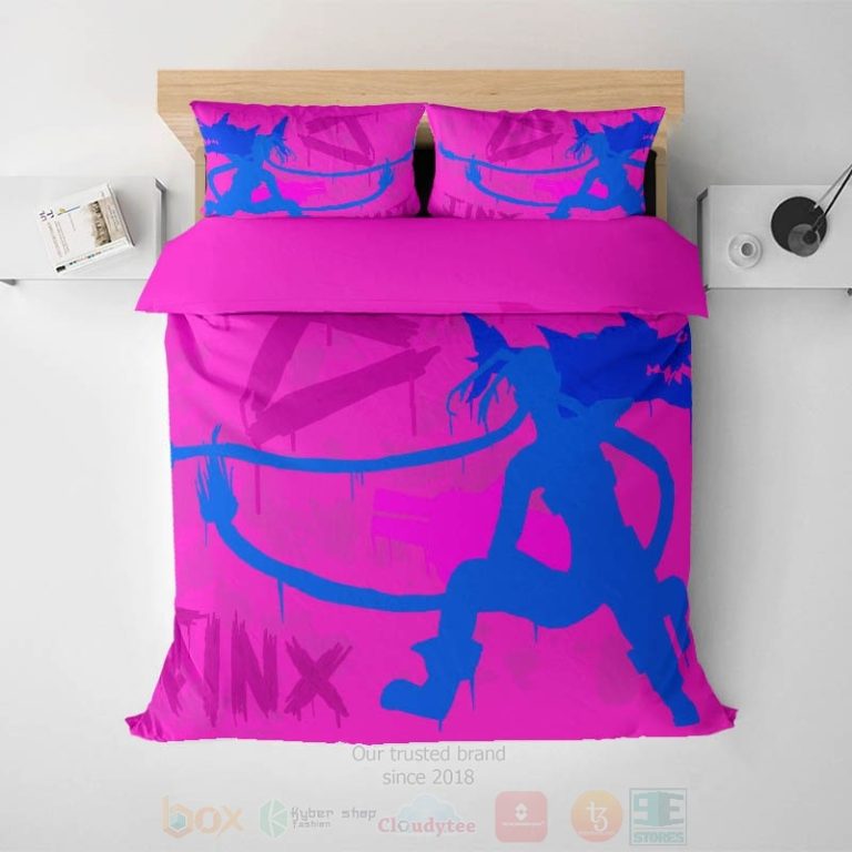 Jinx-League-Of-Legends-Abstract-Art-Graffiti-Arcane-Gamming-Bedding-Set-1