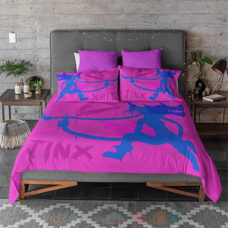 Jinx-League-Of-Legends-Abstract-Art-Graffiti-Arcane-Gamming-Bedding-Set-2