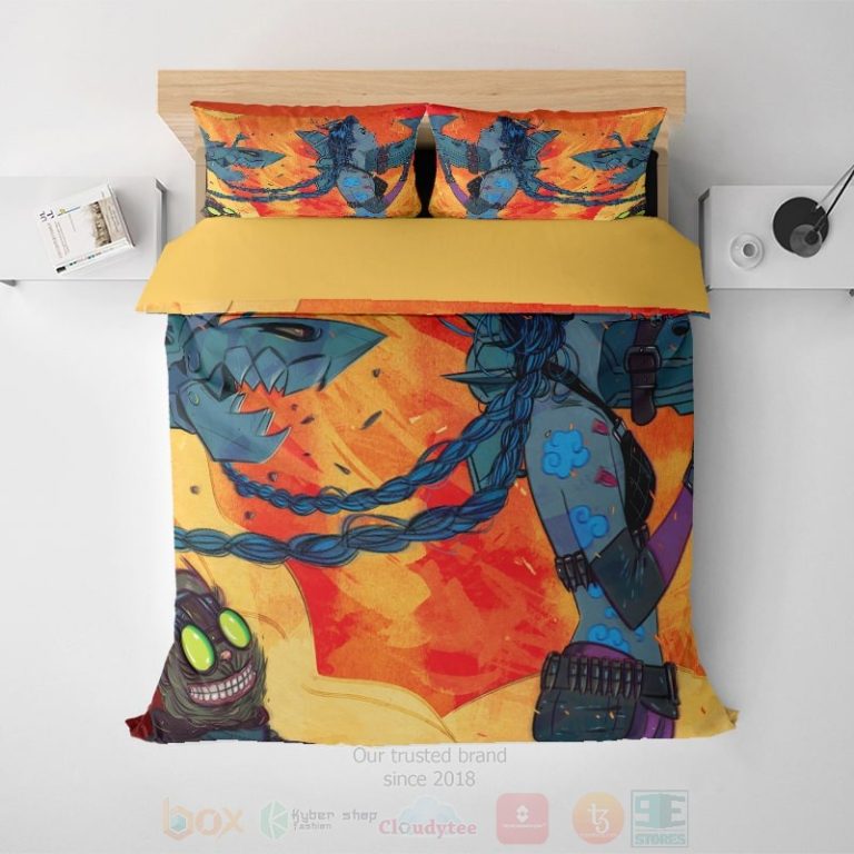 Jinx-League-Of-Legends-Fire-Brushed-Gamming-Bedding-Set-1