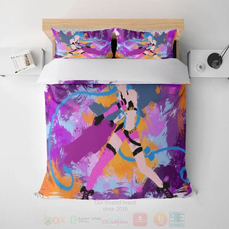 Jinx-League-Of-Legends-Powder-Abstract-Brushed-Arcane-Gamming-Bedding-Set-1