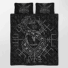 Jormungandr Black Quilt Bedding Set