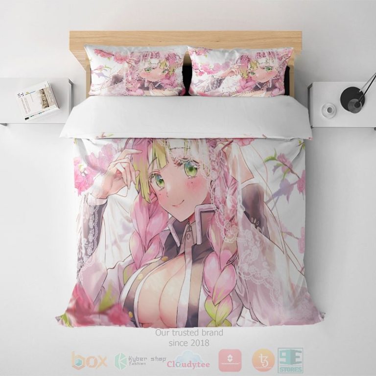 Kanroji-Mitsuri-Floral-Pink-Demon-Slayer-Bedding-Set-1