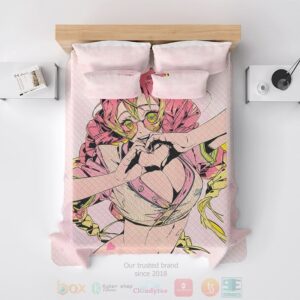 Kanroji Mitsuri Glowing Love Double Demon Slayer Bedding Set