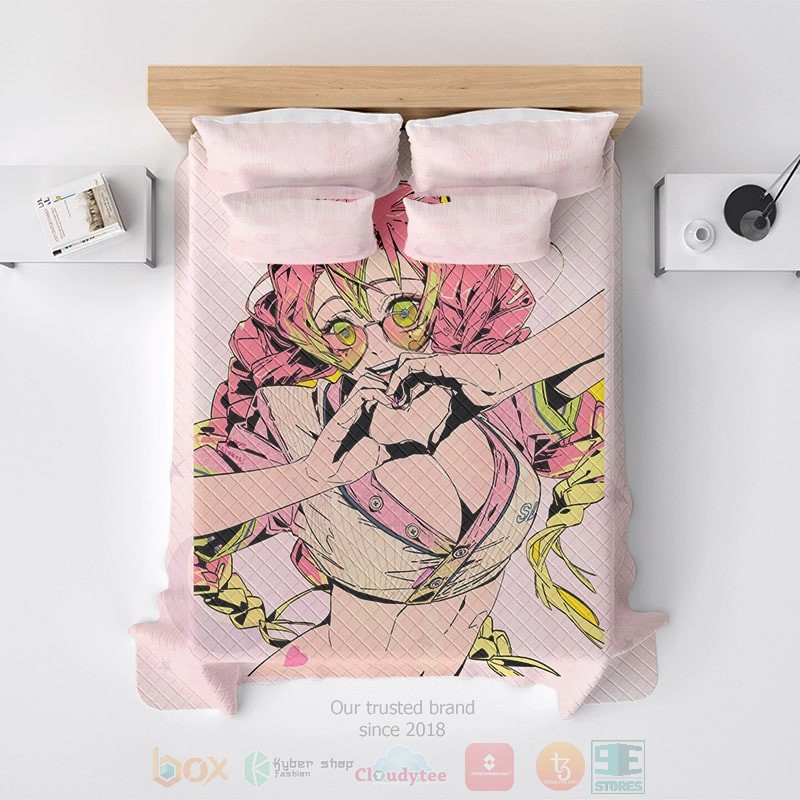Kanroji Mitsuri Glowing Love Double Demon Slayer Bedding Set Kanroji Mitsuri Glowing Love Double Demon Slayer Bedding Set