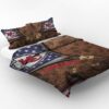 Kansas City Chiefs Nfl American Flag Leather Pattern Bedding Set