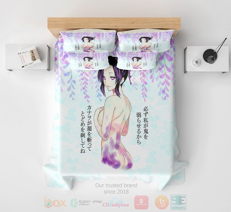 Kochou Shinobu Floral Exotic Art Demon Slayer Kimetsu No Yaiba Bedding Set Kochou Shinobu Floral Exotic Art Demon Slayer Kimetsu No Yaiba Bedding Set