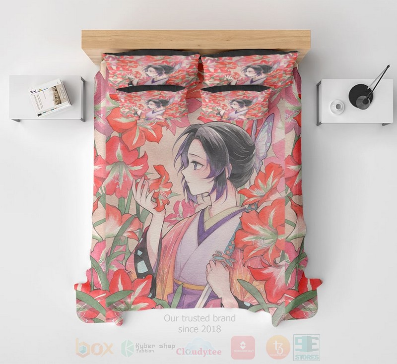 Kochou-Shinobu-Modern-Pattern-Stitched-Floral-Spring-Demon-Slayer-Kimetsu-No-Yaiba-Bedding-Set-2