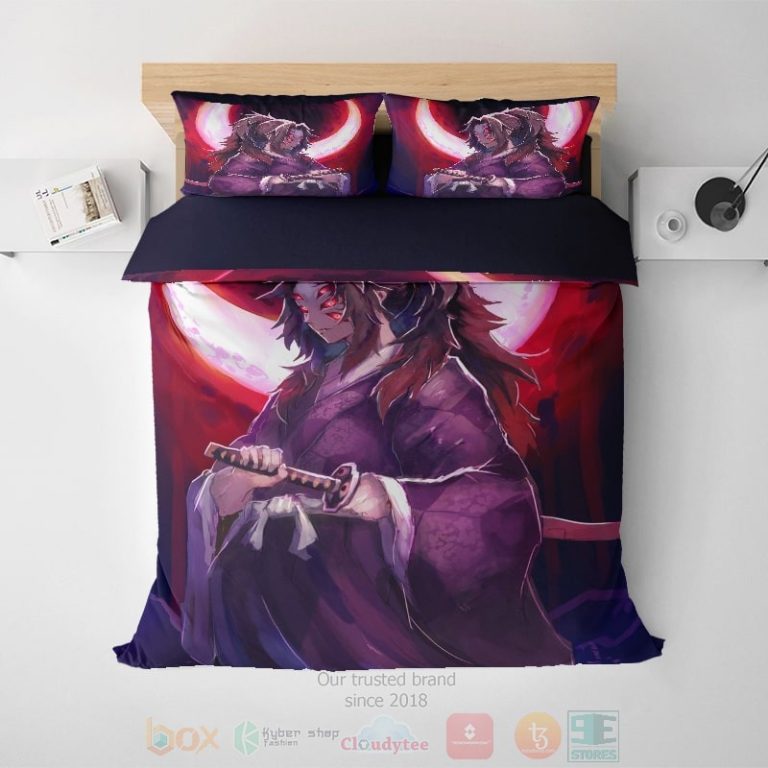 Kokushibou-Upper-Demon-Moon-Samurai-Soft-Demon-Slayer-Kimetsu-No-Yaiba-Bedding-Set-1