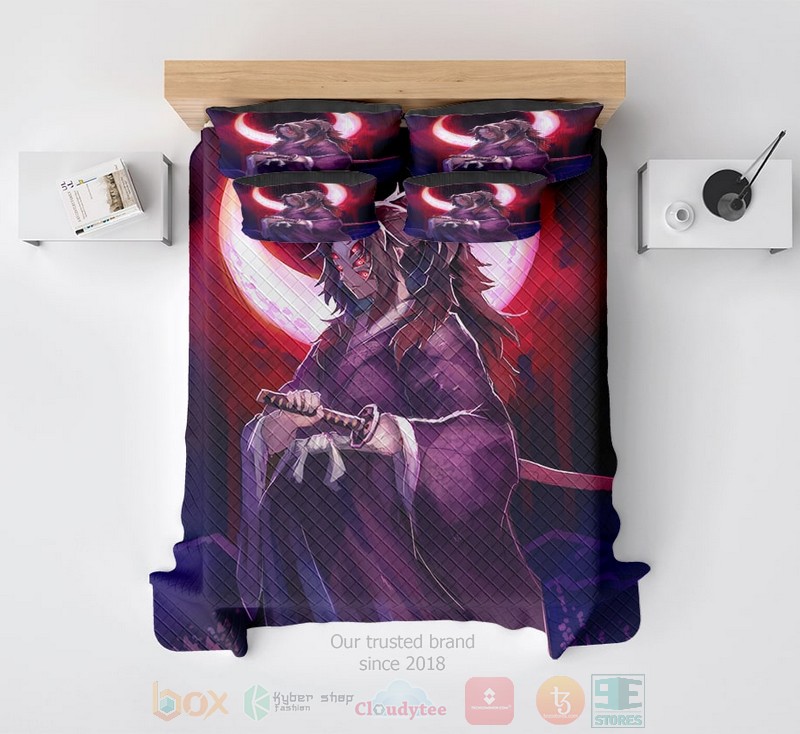 Kokushibou Upper Demon Moon Samurai Soft Demon Slayer Kimetsu No Yaiba Bedding Set Kokushibou Upper Demon Moon Samurai Soft Demon Slayer Kimetsu No Yaiba Bedding Set
