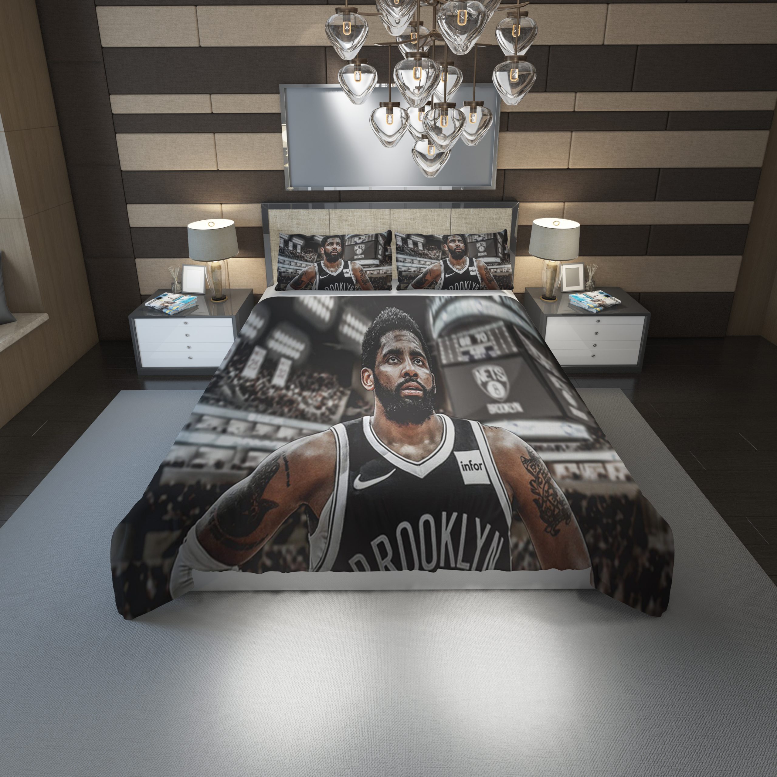 Kyrie Irving Brooklyn Nets Duvet Cover and Pillowcase Set Bedding Set 1222 Kyrie Irving Brooklyn Nets Duvet Cover and Pillowcase Set Bedding Set 1222