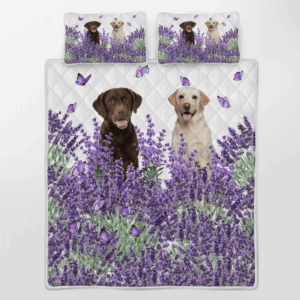 Labrador Lavender Quilt Bedding Set