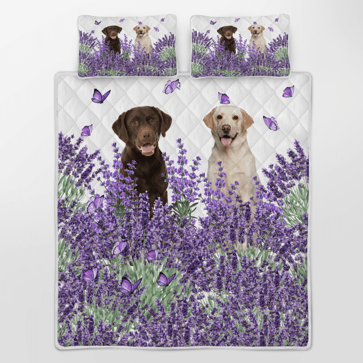 Labrador Lavender Quilt Bedding Set Labrador Lavender Quilt Bedding Set