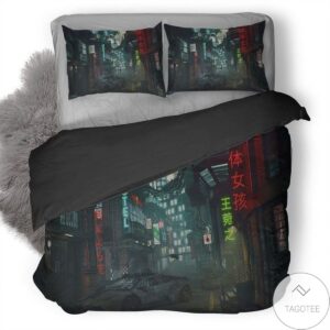 Lamborghini Cyberpunk Sci Fi Neon Lights Bedding Set